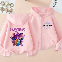 Y2k-sudaderas con cremallera Kpop Demon Hunters, abrigo con capucha, ropa para niños, sudadera para niño y niña, Sudadera con capucha con cremallera, Top informal para bebé