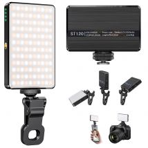 ST-120 Luce video a LED Luce di riempimento ricaricabile 3000 MAh regolata 3 modalità di luce CRI95 Mini luce selfie portatile 2500-9000K