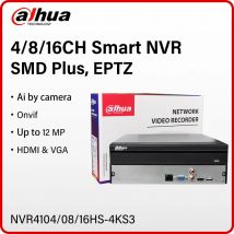 Dahua 4/8/16 CH 4K NVR Smart Ai Kamera Monitor System 12MP Schwarz Video Recorder NVR4104HS-4KS3 NVR4108HS-4KS3 NVR4116HS-4KS3 SMD