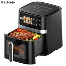 Frytkownica beztłuszczowa Patbrela 5,5L 8-w-1 Max 200 ° Elektryczny frytkownica-żarówka bezolejowa z dotykowym sterowaniem, koszem nieprzywierającym i okienkiem.