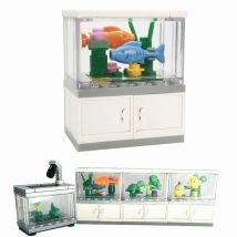 Stadt Freunde Aquarium Bausteine MOC Montieren Spielzeug ClownFish Schildkröte Eidechse Haustier Blöcke DIY Spielzeug Kreative Spielzeug für Kinder Geschenk