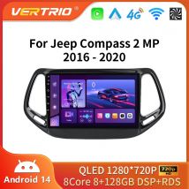 Android 16 Per Jeep Compass 2 MP 2016 2017 2018-2020 Multimediale di Navigazione GPS Auto Radio Lettore Auto Stereo Carplay Radio schermo