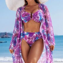 Neue Sexy Print Bikinis Weibliche Badeanzüge Drei-Stück frauen Bademode Strand Schwimmen Tragen Hohe Taille Badeanzüge Pool badende 2025