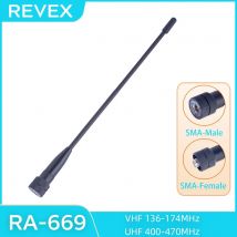 REVEX RA-669 antena de Radio bidireccional SMA hembra SMA-macho VHF/UHF de doble banda portátil para Walkie Talkie BAOFENG UV-5R UV-5RE
