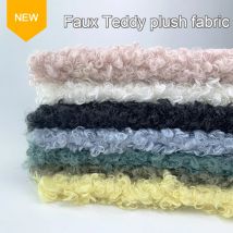 62.99 "x19.69" curly faux sheep wool plush fabric artificial plush fabric High-Density Handmade Polyester Pre-Cut for DIY Crafts