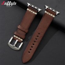 Pflanzlich gegerbtes Echt leder armband für Apfel uhr 9 8 7 6 5 4 3 se Armband 38/40/41/42/44/45/49mm für iwatch