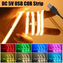 USB COB Streifen DC 5V 320Leds/M Rosa/Rot/Weiß/Eisblau/Gelb Schrank Licht Lampe TV Hintergrundbeleuchtung Flexible Band Seil LED Streifen
