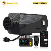 Calentador de Aire Diésel de 2KW 12V/24V con Aplicación Bluetooth, Arranque/Parada Automática, Pantalla LCD para Calentamiento Rápido, Calentador de Estacionamiento para Autocaravanas, Camiones y