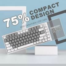 AJAZZ AK820 HP eje teclado mecánico periféricos de ordenador juego de oficina versión de luz blanca de tres modos gris blanco