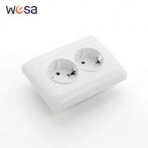 Białe, wpuszczane w ścianę gniazdka elektryczne AC 250V, trudnopalne, klasyczne, malowane plastikowe gniazdka z uziemieniem, wtyczki i gniazda 250V.