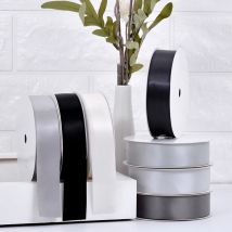 YAMA Double Face Satin Ribbon 25 28 32 38 mm 100yards Black White Red Silver for Crafts Wedding Decoration DIY Gifts Hair Bow