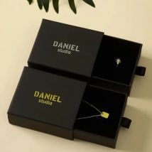 1PCS Free Custom Logo Paper Box Necklace Ring Box With Sponge Drawer Box Personalized Exquisite Jewelry Packaging Pack 8*8 10*10