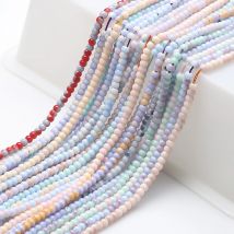 4 mm runde, glänzende, doppelfarbige Keramikperlen zum Selbermachen, lose Glasperlen für Schmuckherstellung, Armbänder, Zubehör, 21 Farben