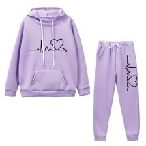 Women's Tracksuit Clothing Comfort Woman Two Piece Set High Quality Daily Hoodie Sports Fashion Suit Casual Set Jogging Printing