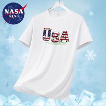 NASA Giss New Summer T-Shirt Herren Sommer Eis Seide Kurzarm Sport Laufen atmungsaktives Top schnell trocknendes Halbarm T-Shirt