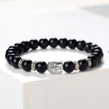Männer Buddha Kopf Perlen Armbänder Natürliche Tigerauge Stein Vulkangestein Malachit Rosa Quarz Frauen Armreifen Gebet Buddhistische Geschenke
