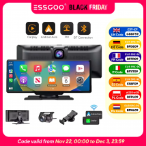 4K 10,26" Schermo Tattile Dashcam per Auto Apple CarPlay Android Auto Wireless Videoregistratore a Doppia Lente Dash Cam DVR Per ISO Android