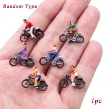 1 Stück/2 Stück/6 Stück Ho Maßstab 1:87 Miniatur-Radfahrer-Fahrerfiguren Modell ABS bemalt Menschen Architektur Gebäude Layout zufällige Arten