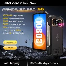 Ulefone Armor 27 Pro 5G Wytrzymały telefon 10600mAh Smartfon 50MP Kamera 64MP Noc Android 14 Do 24GB+256GB NFC Wodoodporny telefon