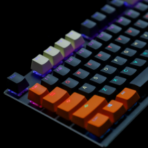 OEM 124-Tastenkappe Double Shot Shine Through PBT Reversed Carbon Miami Color ANSI 96 84 68 64 Tastenkappen für mechanische Tastatur