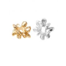 20PCS 18K Gold Color Brass Large Hole Flower Spacer Beads Bracelet High Quality Diy Necklace Earrings Jewelry Making Accessories