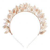 Baroque Leaf Hair Accessories Metal Tiaras Crowns Hairbands Wedding Headdress Bridal Greek Forehead Hair Jewelry