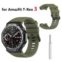 Grünes Armband für Amazfit T-Rex 3 Uhrenarmband, verstellbar, Sport-Silikon-Ersatzarmband, Armband, T Rex 3, robust, Militär