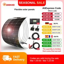 DOKIO 100Wset 200Wset 400Wset 18V pannello solare flessibile impermeabile monocristallino campeggio 12V ricarica della batteria