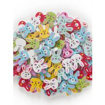 30pcs expression Rabbit Wood Buttons Sewing Scrapbooking Clothing Headwear Handmade Crafts Home Decor Accessories DIY 20x15mm
