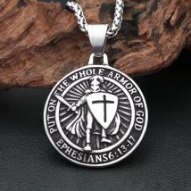 Vintage Edelstahl Schwert Ritter Anhänger Halsketten Für Mann Punk Medieval Templer Krieger Halskette Biker Schmuck Dropshipping