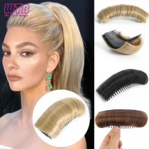 WTB Unsichtbares Pony-Pad, hohes glattes Haar, Kamm, künstliches Haar, Zubehör, synthetisches Haar, flauschiges Haarpolster für Frauen
