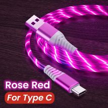 MVQF 5A Kabel do szybkiego ładowania Świecący kabel LED Kabel Micro USB TypeC do transmisji danych
