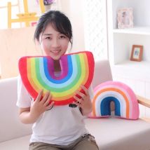 Cartoon Regenbogen U-förmiges Kissen Kopfstütze Buntes Nackenkissen Auto Flugzeug Reisen Kissen Nickerchen Kissen-4 Arten