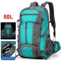 Zaino in nylon da 50 litri Borsa da campeggio Sport all'aria aperta Escursionismo Trekking Arrampicata Viaggio Spalla Scarpe riflettenti Bagagli Borsa da uomo all'aperto
