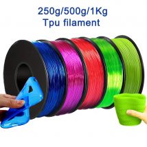 3D Printer Filament 1.75mm 250g TPU 3D Plastic Printing Filament Flexible Filament Printing Materials Gray Black Red Color