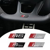 Naklejka emblemat na kierownicę ze stopu aluminium do Audi SLine RS A4 B5 B6 B7 B8 B9 A1 A3 8P 8L A6 C5 C6 C7 A5 A7 A8 Q3 Q5 Q7