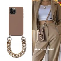 Crossbody-Handyhülle für Samsung Galaxy A36 A16 A17 S25 S24 Ultra S23 S26 Plus S21 FE mit Halskette, Marmor-Kettenriemen und Schutzhülle
