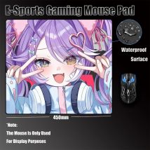 E-Sport-Mauspad, 45 x 40 cm, Balance, rutschfest, Spiel, professionelles Gaming-Mauspad, niedliches Anime-Mädchen, Gummi-Schreibtischunterlage, wasserdichte Oberfläche