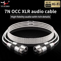 Yyaudio 1 paar hifi xlr kabel reines 7n occ versilbertes audio kabel mit kohle faser 3pins xlr symmetrisches kabel xlr stecker