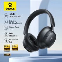 Baseus EH10 NC ANC Auriculares inalámbricos 45dB Auriculares híbridos adaptables con cancelación de ruido Auriculares LDAC de alta resolución Bluetooth 6,0 80 horas