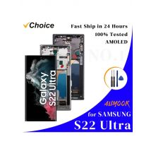 6.8" Super AMOLED Display for SAMSUNG S22 Ultra 5G LCD Display Touch Screen Digitizer S22Ultra With Frame Parts LCD Replacement