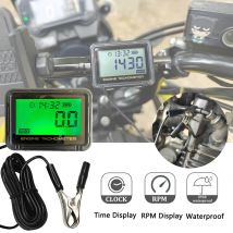 Mit Krokodil klemme digitaler Motorrad Drehzahl messer Zeitmesser Induktiver Benzinmotor Tach Hour Meter Max U/min Alarm wasserdicht