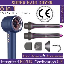 Suszarka do włosów 220V 1600W Super Hair Dryer Bezszczotkowa suszarka do włosów Osobista pielęgnacja włosów Stylizacja Narzędzie z jonizacją ujemną Stałe jonizowanie Elektryczne suszarki do włosów