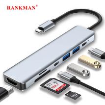 Hub USB C a 4K lettore di schede SD TF compatibile con HDMI USB 3.0 2.0 tipo C Docking di ricarica per MacBook iPad Samsung S22 Dex TV Mouse