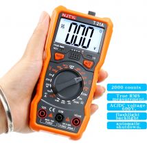 NJTY T21A Haushalts-Digitalmultimeter, tragbar, kleine Digitalanzeige, Universalmessgerät, 2000 Zählungen, AC/DC-Spannung, 600 V DC-Strom