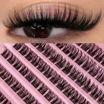 D Curl Eyelash Extensions 120 Pcs , Volume Cluster Lashes for DIY Home Use, Professional Look