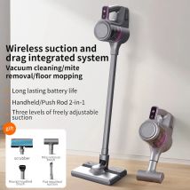 4 in 1 Cordless Vacuum Cleaner Wet Dry 15000Pa Suction Mite Removal 400ML Dust Cup Multi Brush Heads for Home Car Mattress Clean