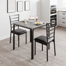 Dining Table for 2, Small Square kitchen Dinner Table Set for 2,Space Saving Wood Modern Dinette With Upholstered,Dining Room