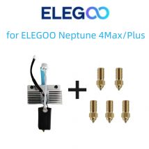 ELEGOO Neptune 4 Max/Plus Hotend & 5 Stück Düsenbaugruppe Vollständig zusammengebauter Twin-Gear-Direktantriebsextruder, offizieller 3D-Drucker