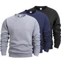 Neue männer Rundhals Sweatshirts Einfarbig Warme Pullover Männer Casual Lose Oversize Straße Outdoor-sportbekleidung Tops